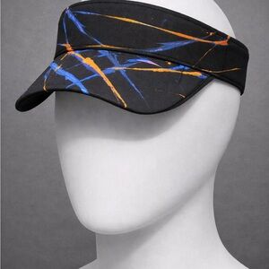 Men's Black Visor with Blue and Orange Accent Streaks